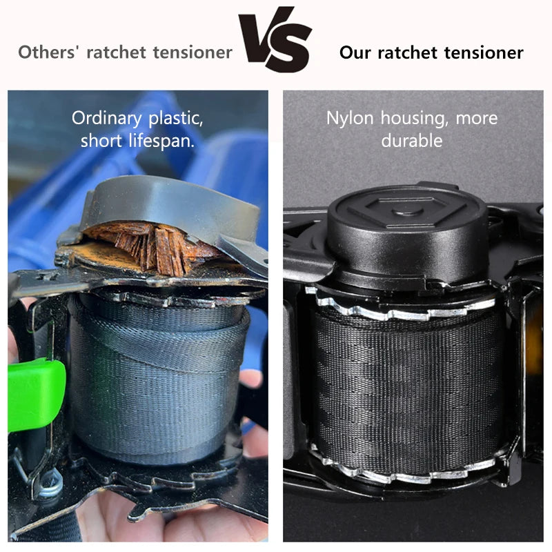 Heavy Duty Automatic Retractable Ratchet Strap 3.3m 680kg Quick Release S-Hook for Motorcycle