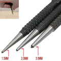 Center Punch Set 3-Piece, Non-Slip High Carbon Steel for Metal/Wood