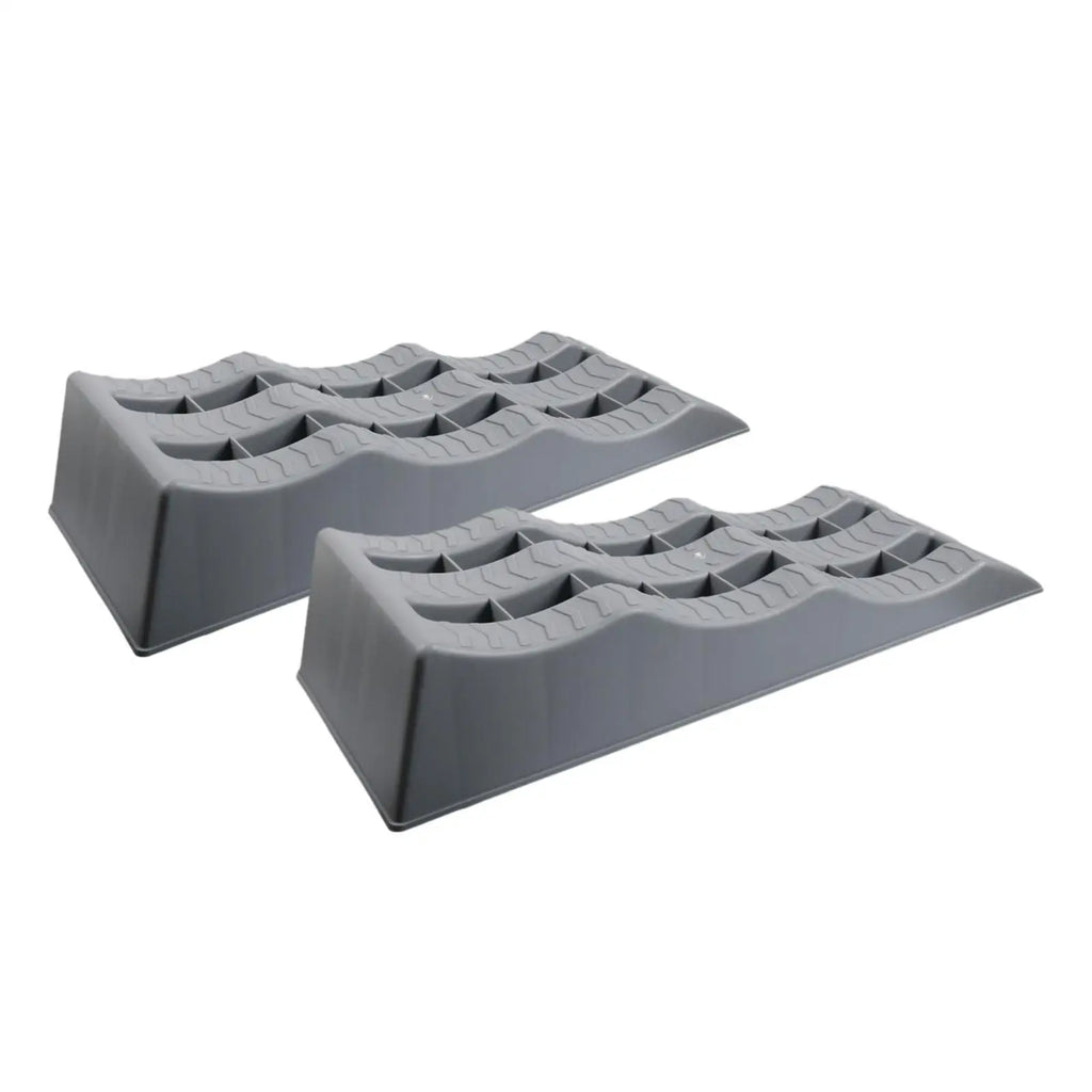 2 Pieces Automotive Leveling Ramps 3 Steps for Campers Trailers SUV Stable Tire Placement Sturdy Leveler Car Ramps Wheel Chocks