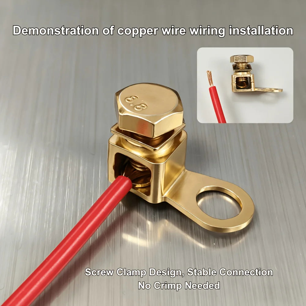 2PCS Heavy Duty Cold Crimp Wire Terminal Kit Battery Cable Lugs Universal Automotive Marine Boat Electrical Wiring Connection Ac
