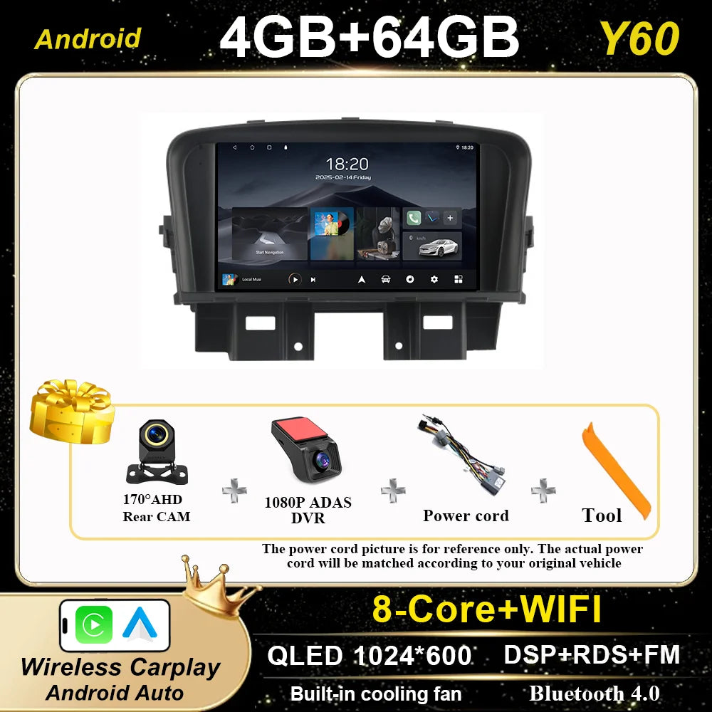 Chevrolet Cruze 2008-2014 Android Touchscreen CarPlay GPS Stereo - image 8