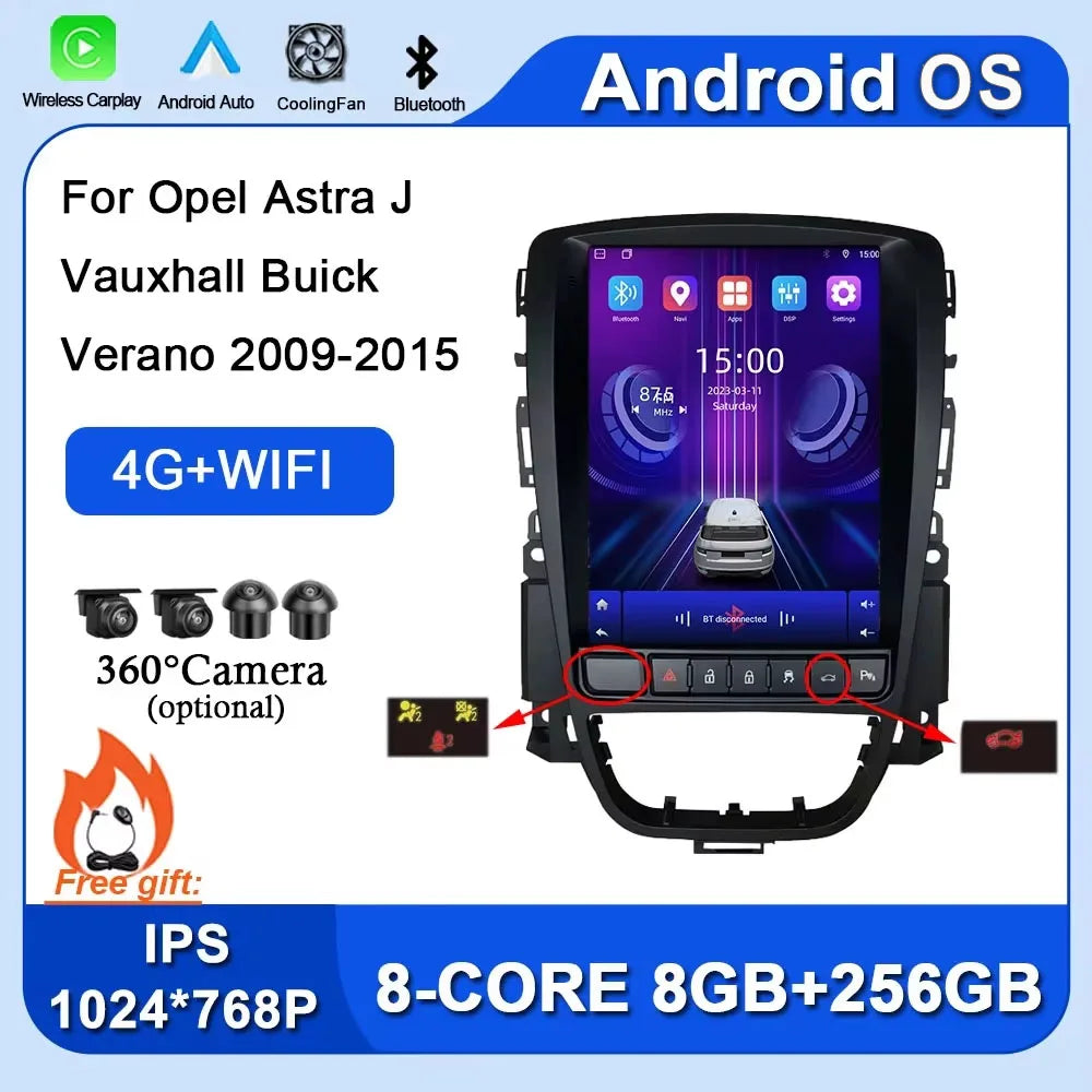 Opel Astra J 9.7" Touchscreen Car Radio with GPS & Android Auto