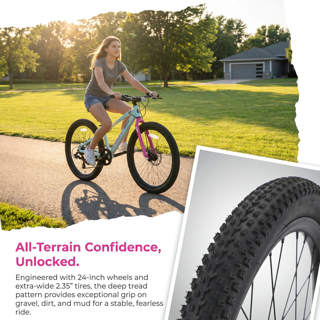 AIVA Exploper24 Hardtail Mountain Bike, 24-Inch 7-Speed - image 10