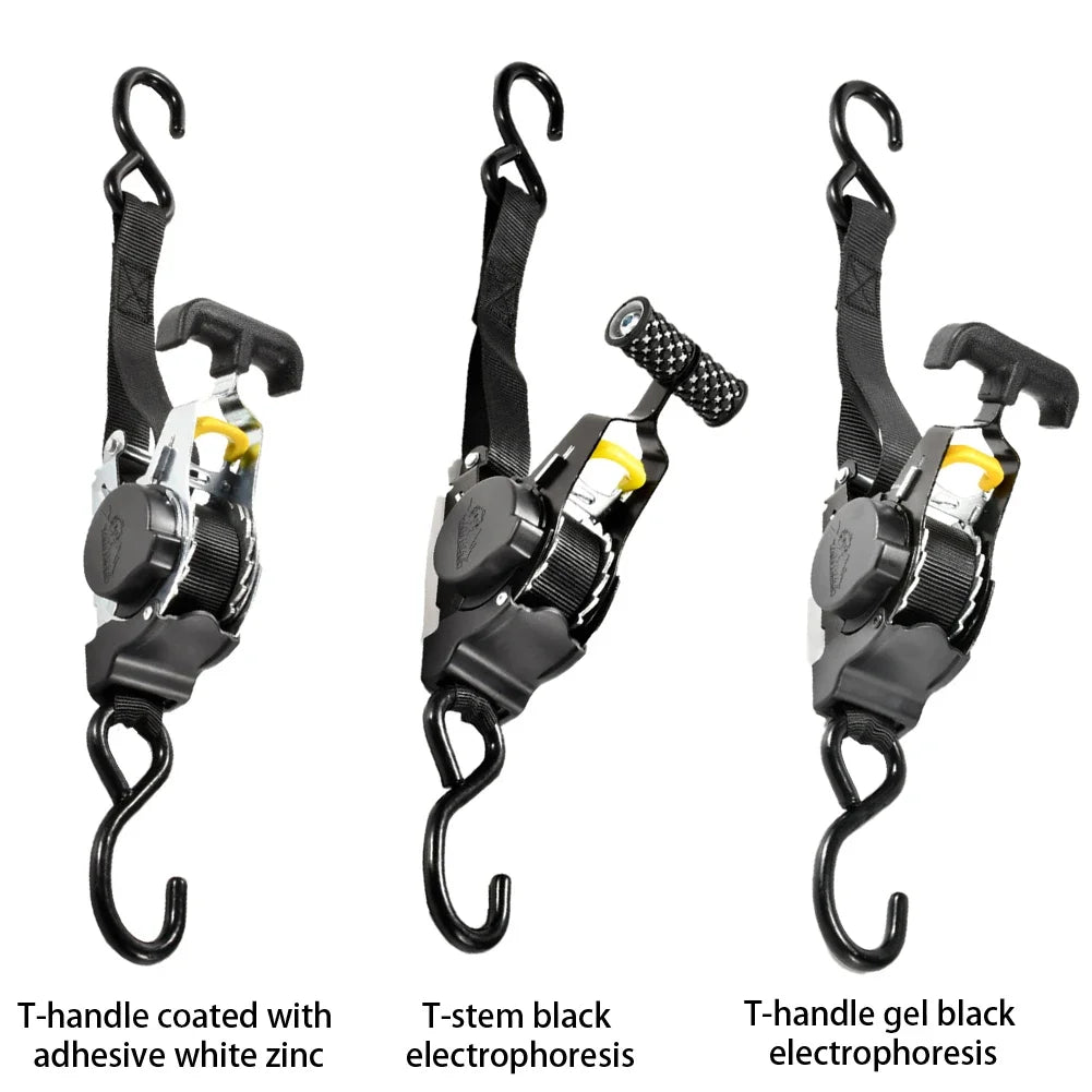 Cargo Tape with S Hook Heavy Duty Auto Retractable Ratchet Strap Tie Down Retractable Ratchet Straps for Trailers Vehicles Boat
