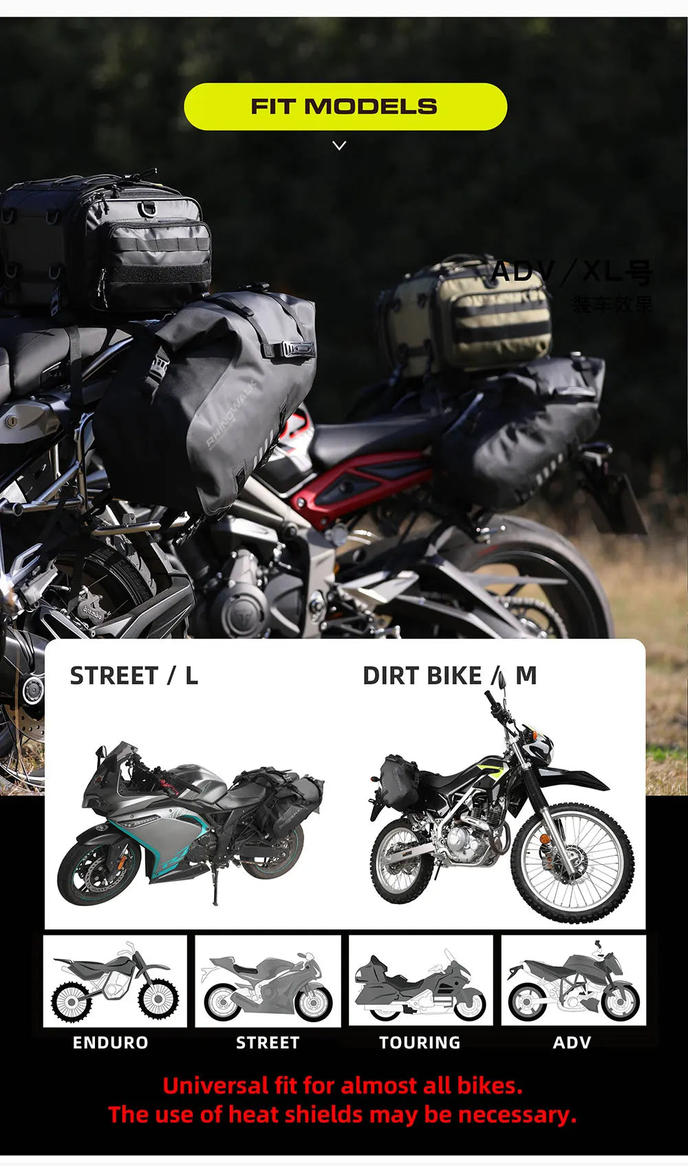 Rhinowalk Waterproof Motorcycle Pannier Bags 18-48L, Pair - image 14