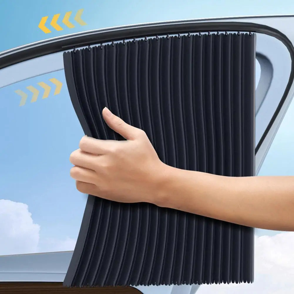 Car Side Window Pleated Sun Shades with Slide Track