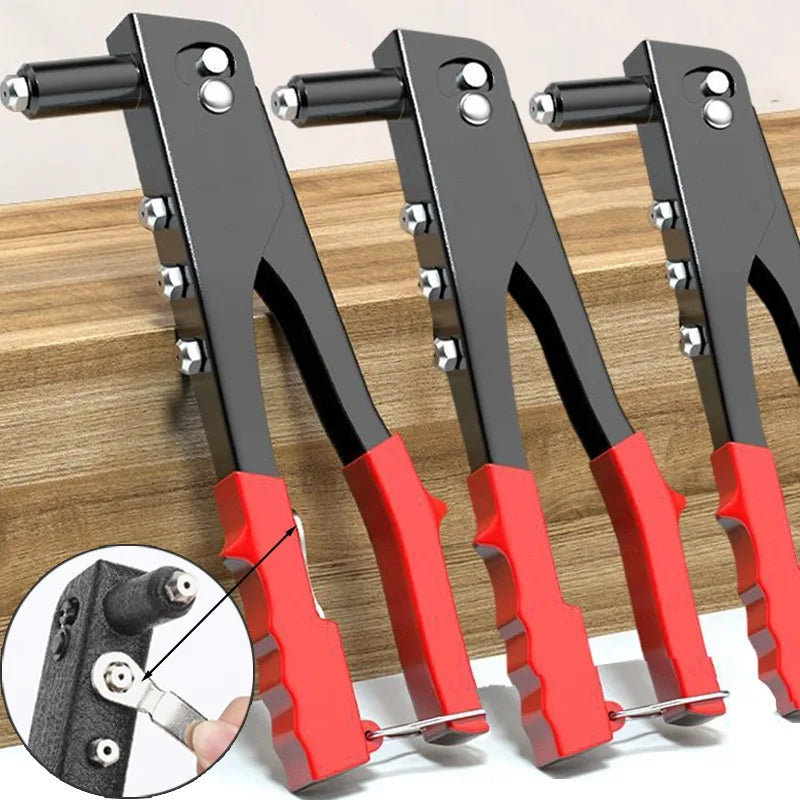 Heavy Duty Rivet Gun Hand Riveter Pop Rivet Gun Assortment DIY Automotive Furniture Marine Repairs Blind Rivets Guns Nuts Tools