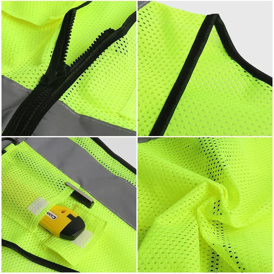 Adjustable Safety High Reflective Visibility Vest Reflective Security Vests Traffic Night Outdoor For Running Cycling Sports