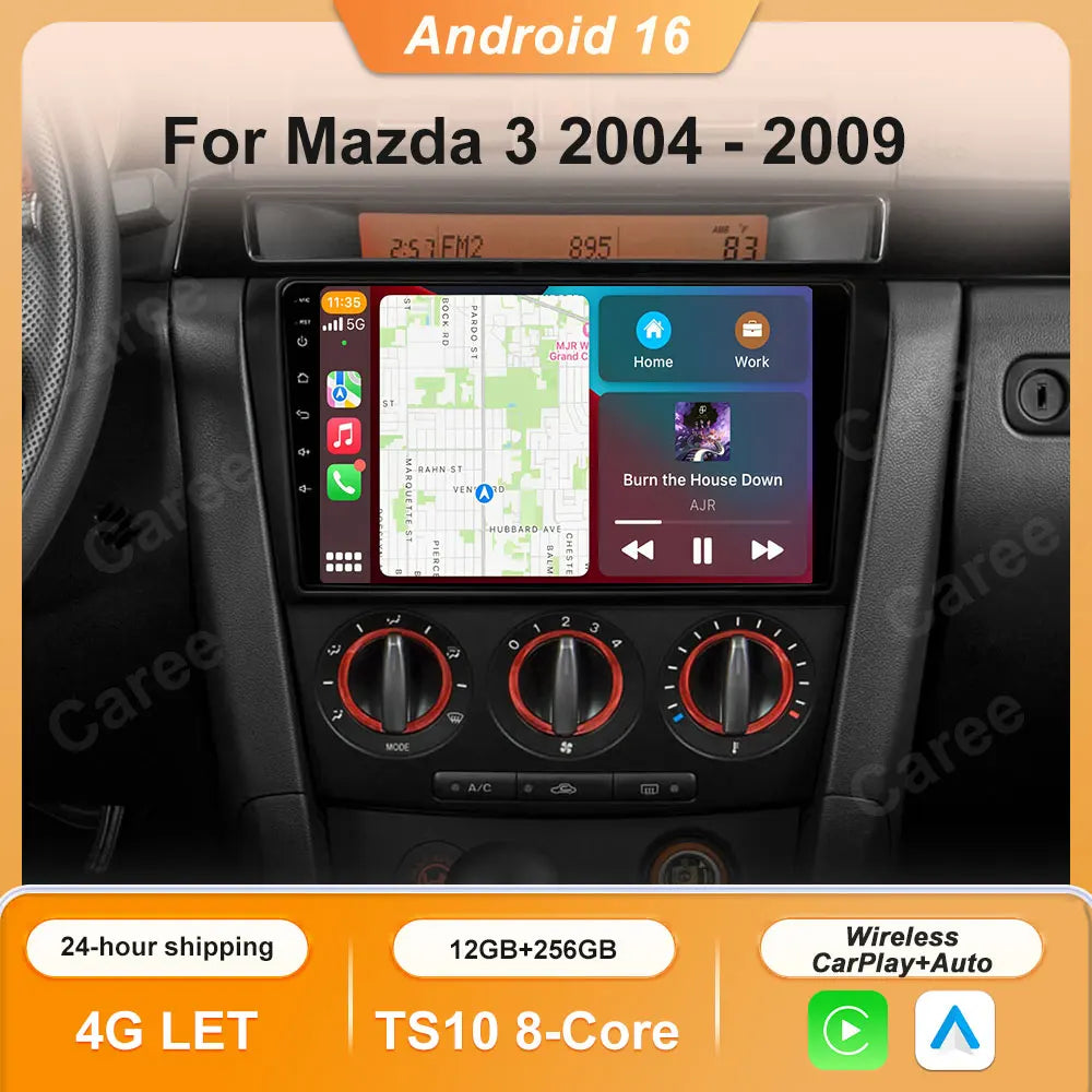 Mazda 3 2004-2009 Wireless CarPlay 9-Inch Multimedia Player