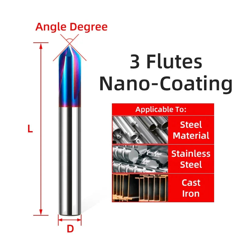 Carbide Chamfer Milling Cutter 60 90 120 Degree V-Shaped Router Bit - image 26