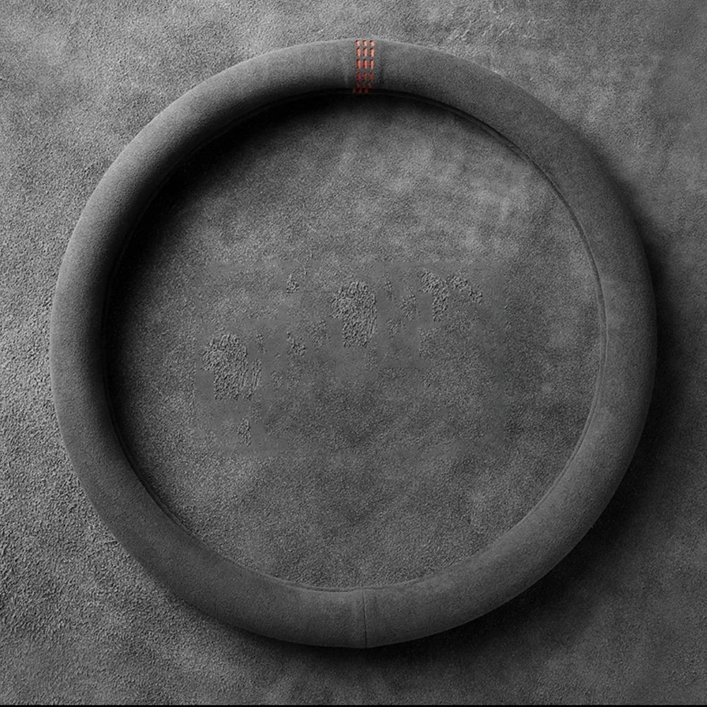 Suede Steering Wheel Cover, 37-38cm, D or O Shape