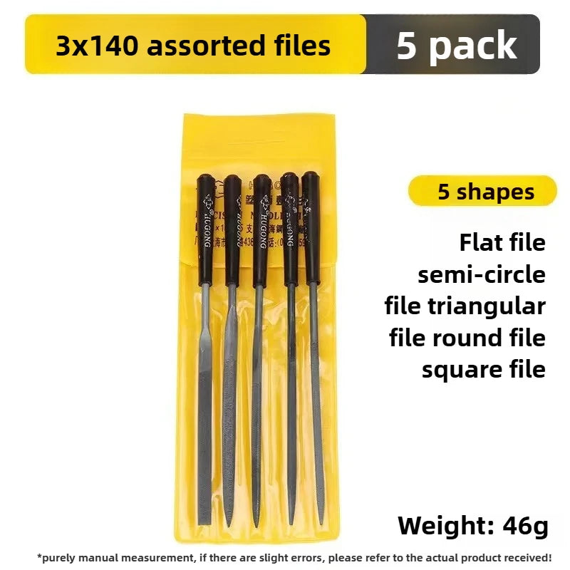Precision Alloy Steel Mini File Set - 5 PC Woodworking Hand Tools - image 7