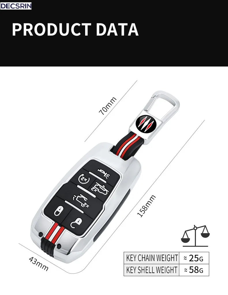 Dodge RAM 1500 2500 3500 4500 5500 Remote Key Case Cover Shell Fob 2019-2022 with Keychain