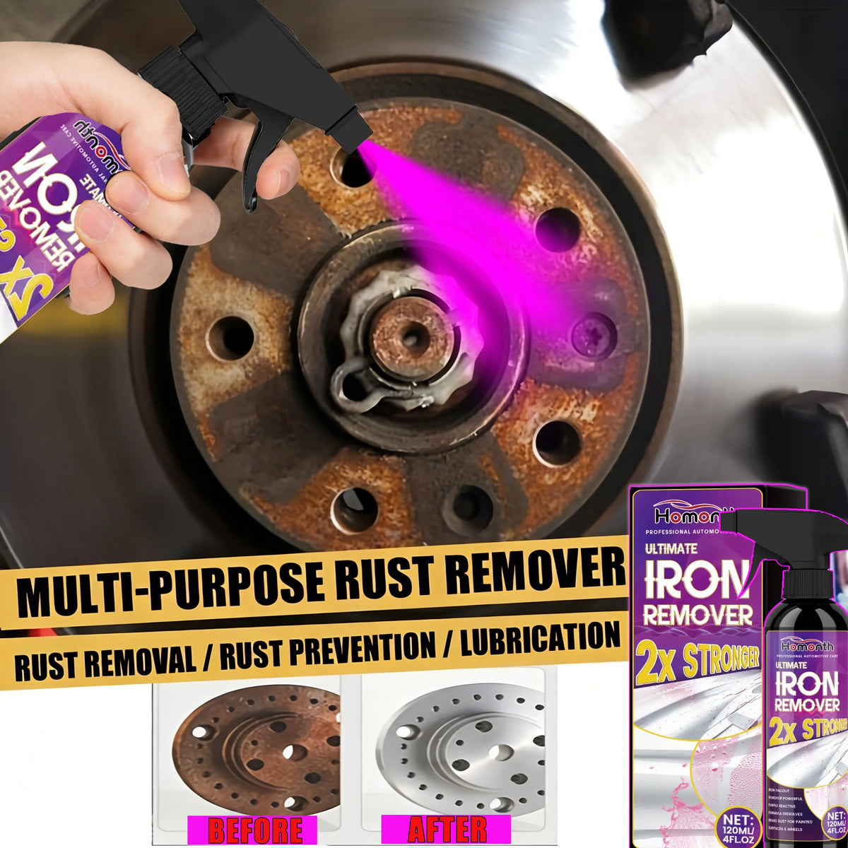 Fast-Acting Rust Remover Spray for Cars & Tools