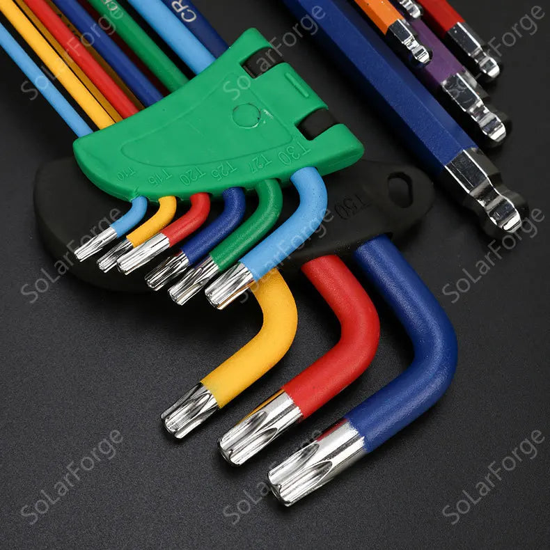 Allen Key Set L Wrench Kit For Allen Screw 9PCS Long Arm Hex Key Set 1.5mm To 10mm Hexagon Spanner Hand  Motorcycle Repair Tools