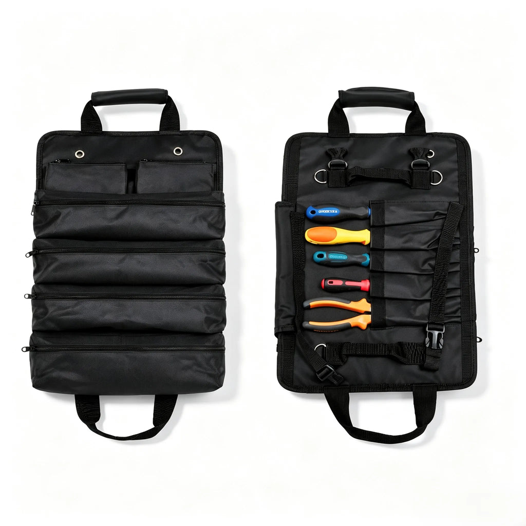 Tool Bag Organizer - Small Tool Bag With Detachable Pouches, Heavy Duty Roll Up Tool Bag Organizer With 6 Tool Pouches