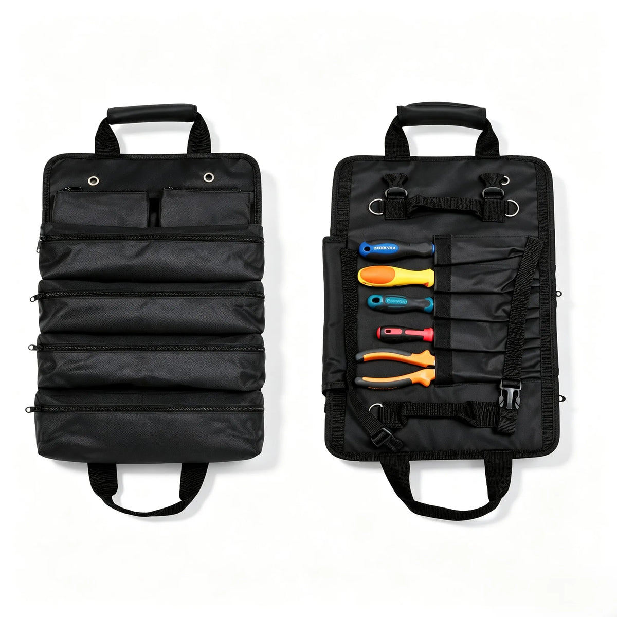 Tool Bag Organizer - Small Tool Bag With Detachable Pouches, Heavy Duty Roll Up Tool Bag Organizer With 6 Tool Pouches