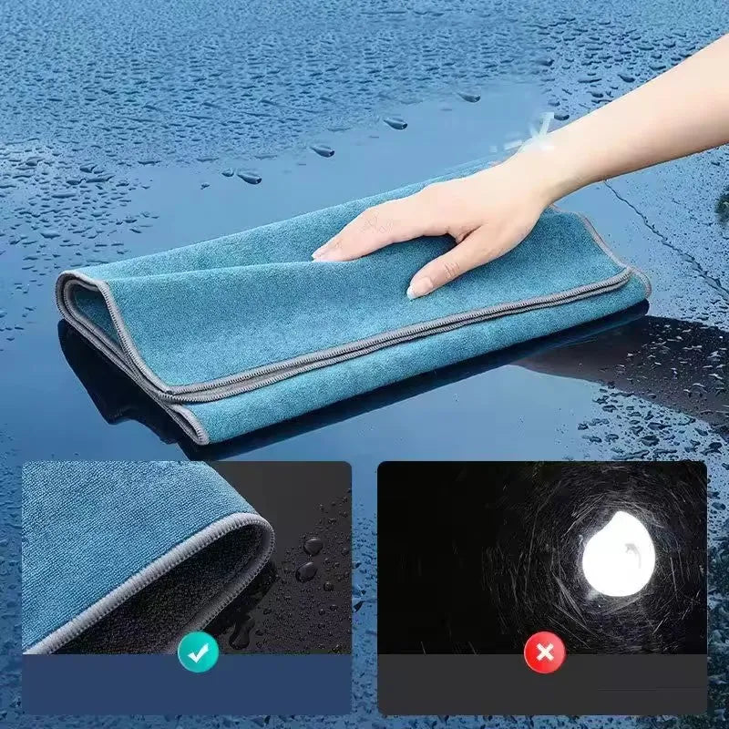 Microfiber Cleaning Towel Thicken Soft Drying Cloth Car Body Washing Towels Double Layer Clean Rags Car Accessories