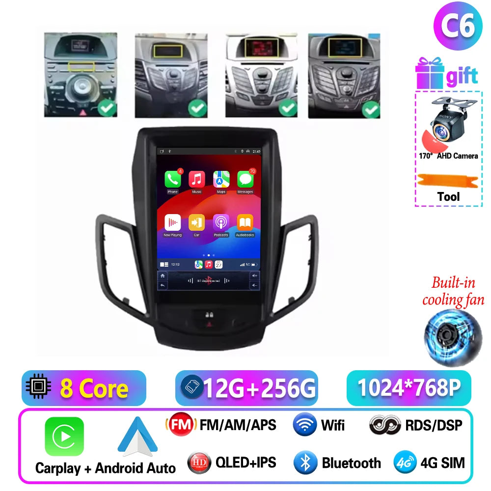 9.7 Inch Wireless CarPlay Android Radio for Ford Fiesta 2009-2017 - image 14