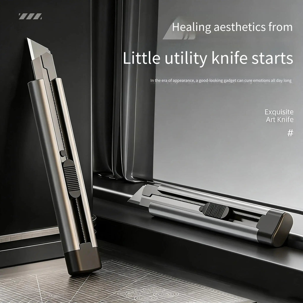 Large Stainless Steel Utility Knife - Heavy-Duty Cutter for Wallpaper, Unboxing, Crafts & Paper Cutting