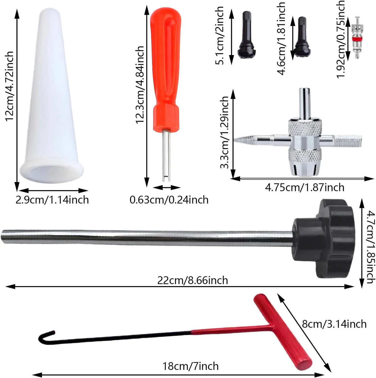 23pc Tire Valve Stem Tool Kit for Car, SUV & Motorcycle - image 19