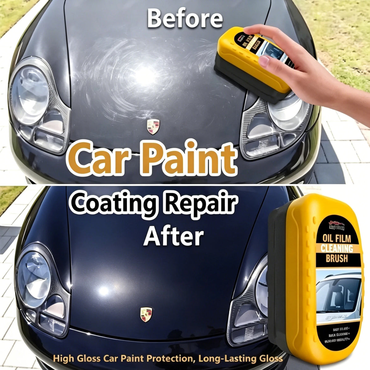 Car Glass Cleaner Brush for Windshield Oil Film Removal - view 3