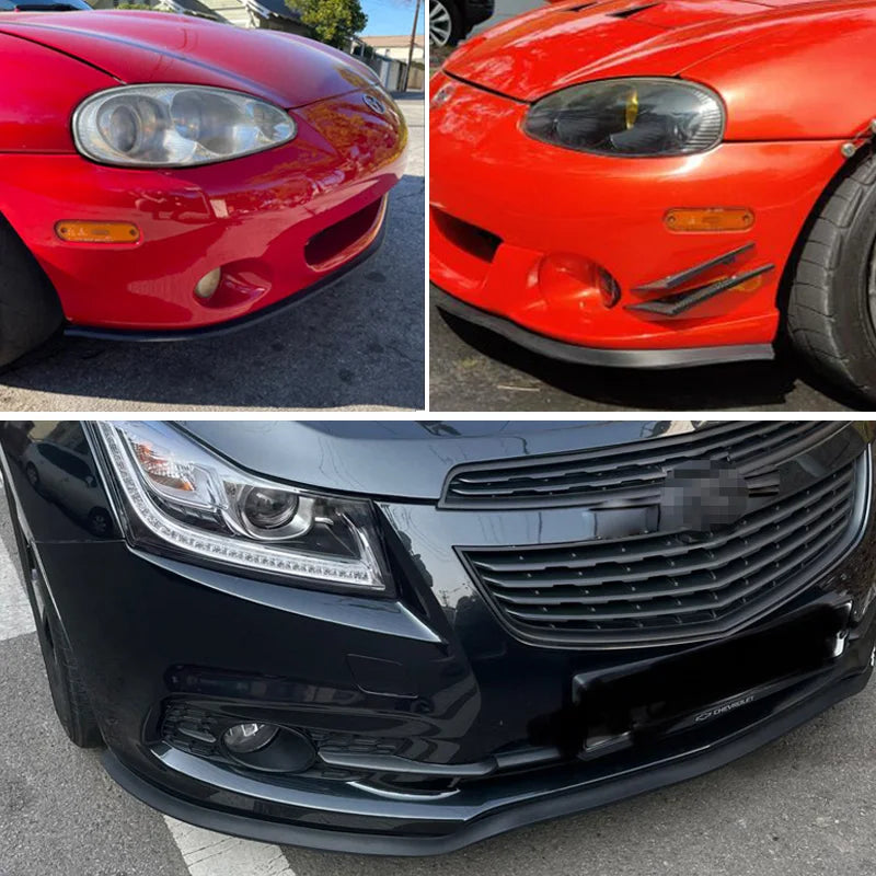 2.5m Black Universal Front Bumper Spoiler Lips Car Bumper Lip Protection Stickers Car Front Bumper Lip Rubber Car Bumper Protect