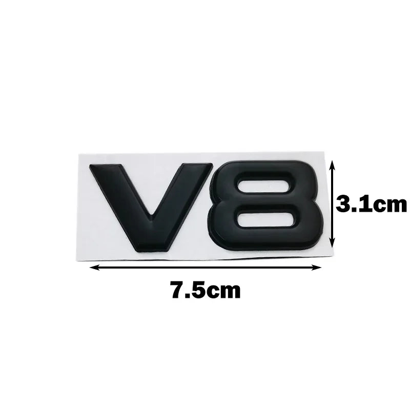 V8 Metal Car Emblem Badge - Waterproof Trunk Decal Sticker - image 2
