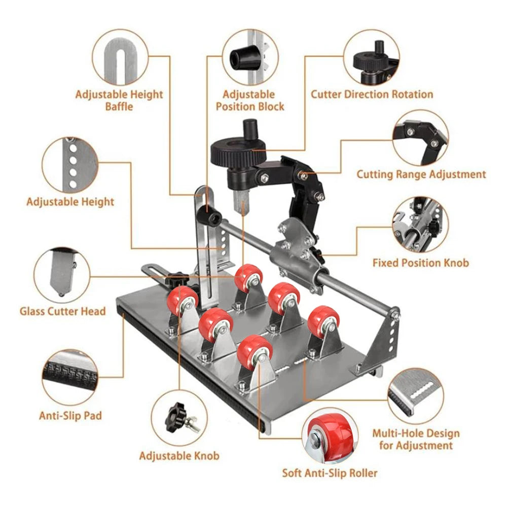 New Glass Bottle Cutter - Professional DIY Glass Cutting Tool for Square, Round Bottles and Bottlenecks with Accessories
