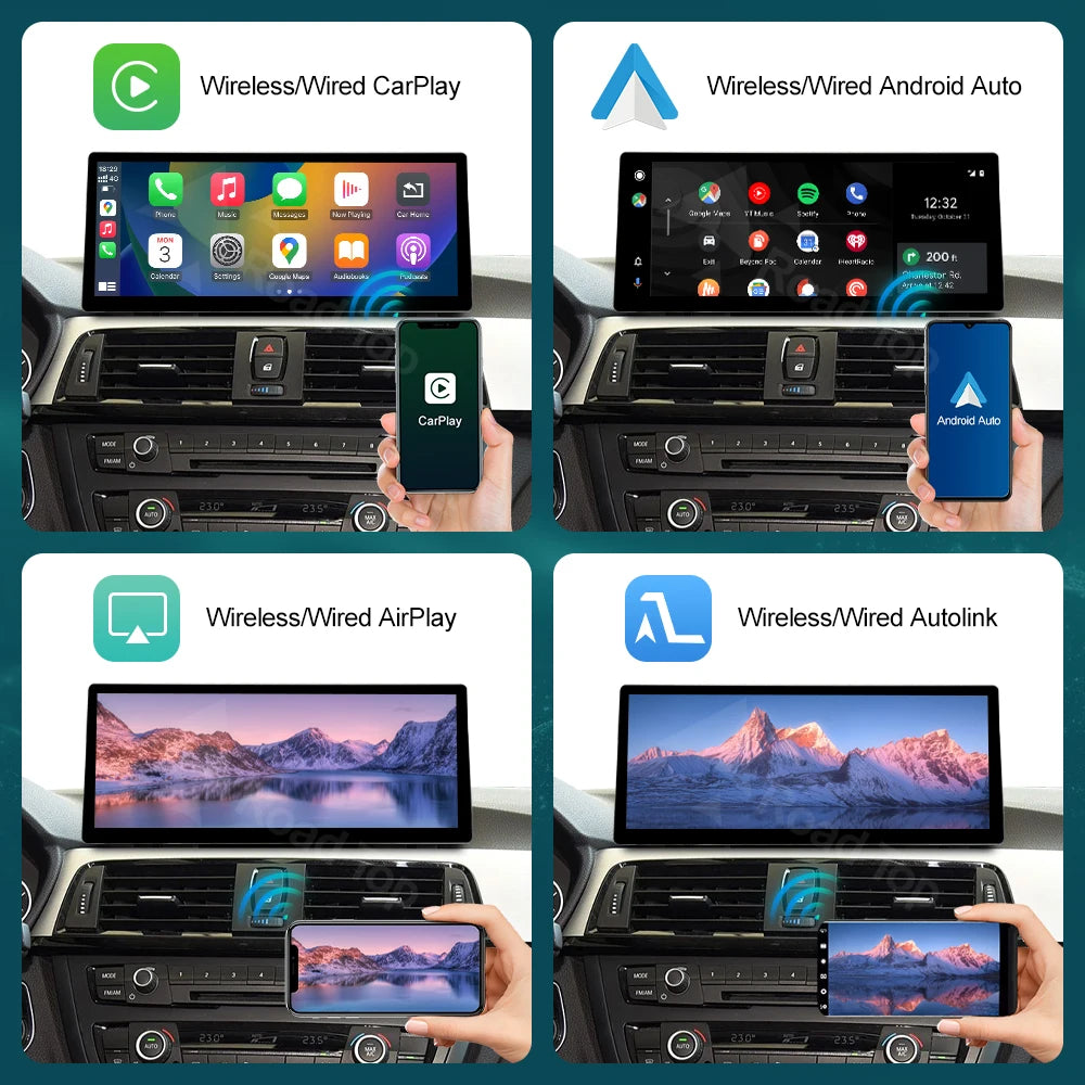 12.3-inch Wireless CarPlay Android Auto for BMW 3/4 Series 2012-2018 - image 5