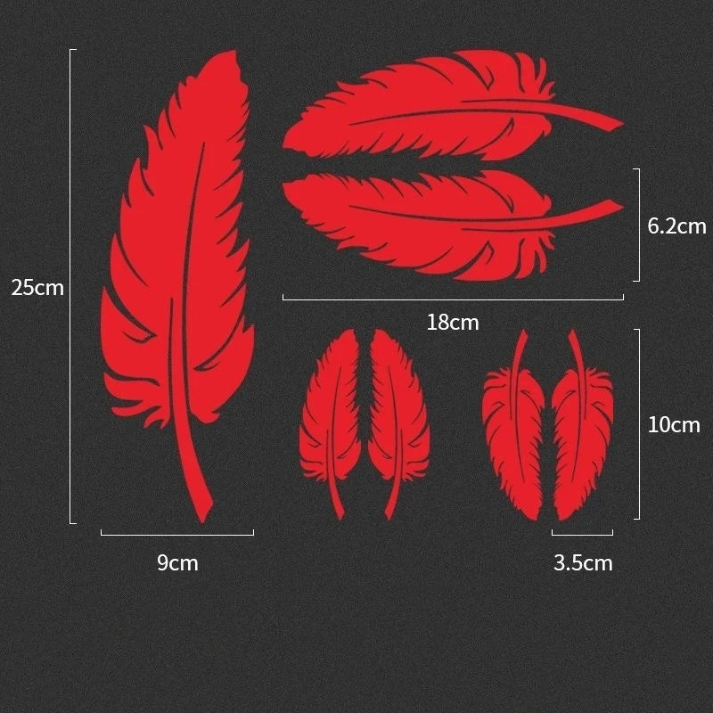 Reflective Feather and Leaf Car Stickers, Scratch Cover Decals - view 4