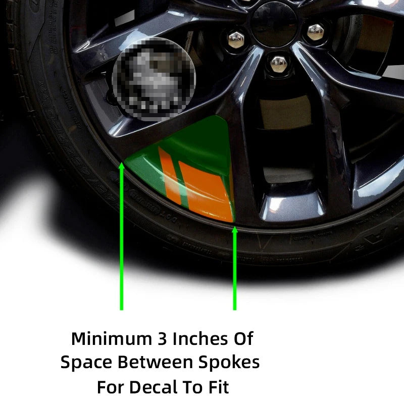 6Pcs Car Wheel Hub Reflective Sticker Auto Wheel Rim Decals Stripe Warning Stickers Automotive Tire Decorative Accessories
