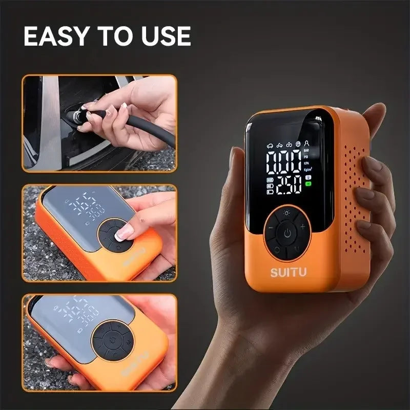 Portable Digital Car Tire Inflator Portable Car Tire Inflator Pump 150PSI Digital Display Air Pump with LED Lighting, Wireless U