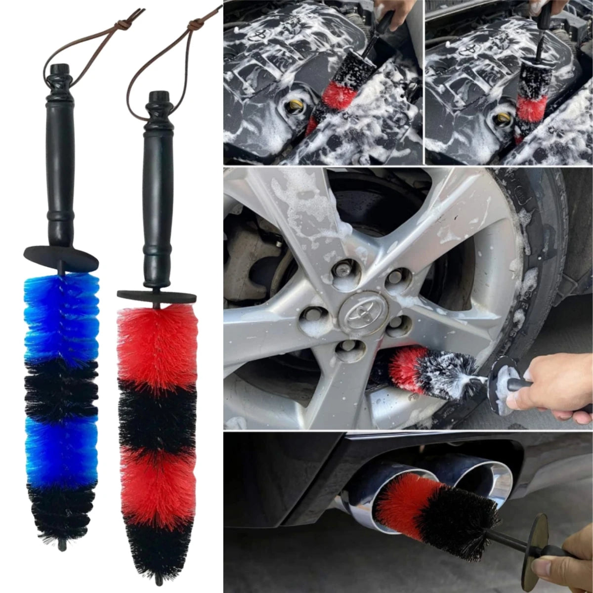 Long Handle Wheel and Rim Cleaning Brush