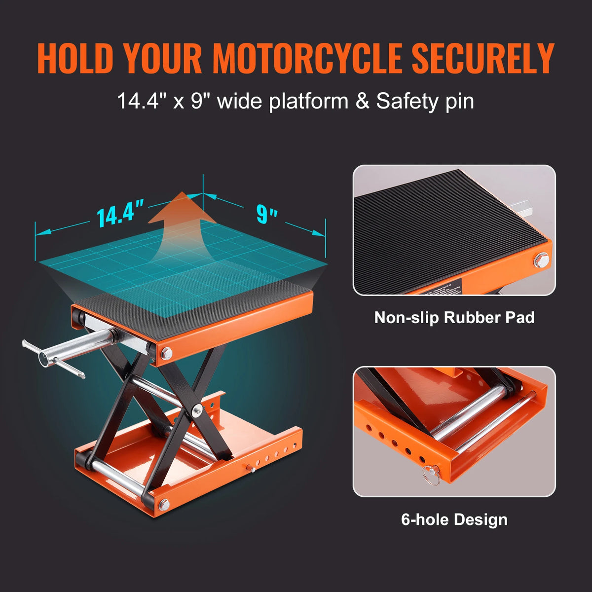 SucceBuy 1100lb Motorcycle Scissor Lift Jack with Safety Pin - image 4