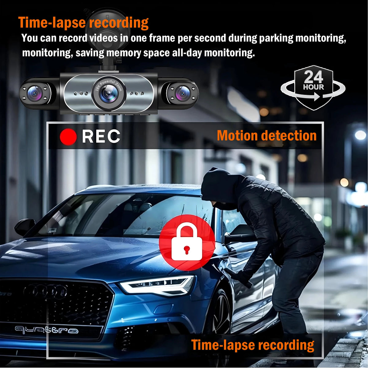 4-Channel 360° Dash Cam with 1080p Night Vision & Parking Monitor - image 5
