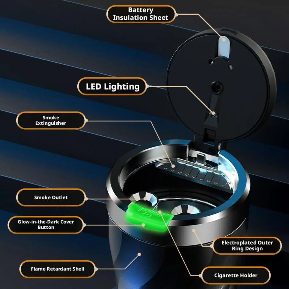 LED Car Ashtray – Portable Smokeless Auto Ash Cup - image 5