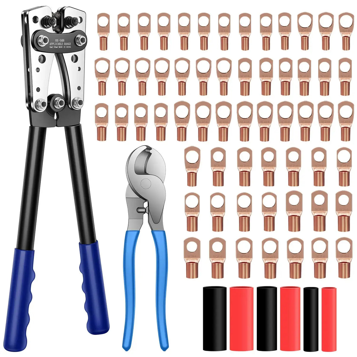 HX-50B Heavy Duty Battery Cable Lug Crimper 6-50mm² AWG 10-1/0