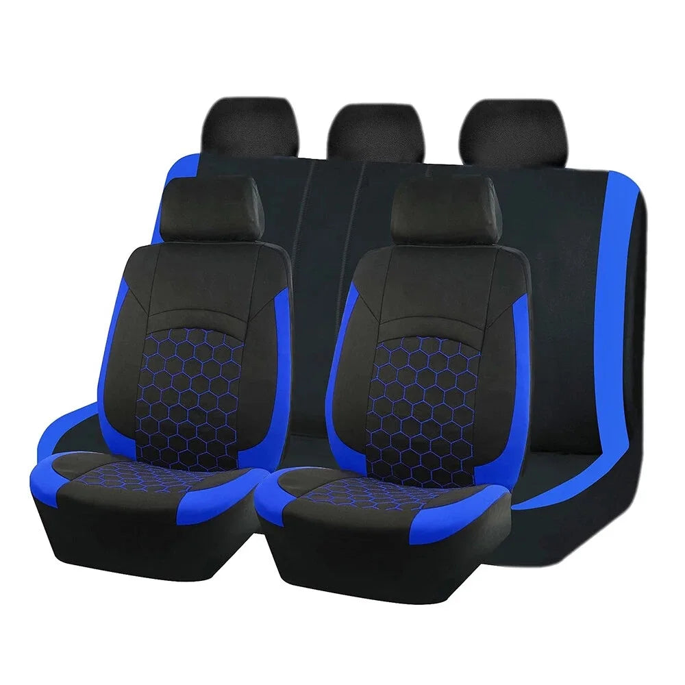 Breathable 9-Piece Car Seat Cover Set for 5 Seats