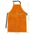 Leather Work Shop Apron, Buckle Straps, Heat & Flame Resistant Heavy Duty Welding Apron, Adjustable Fit for Men and Women