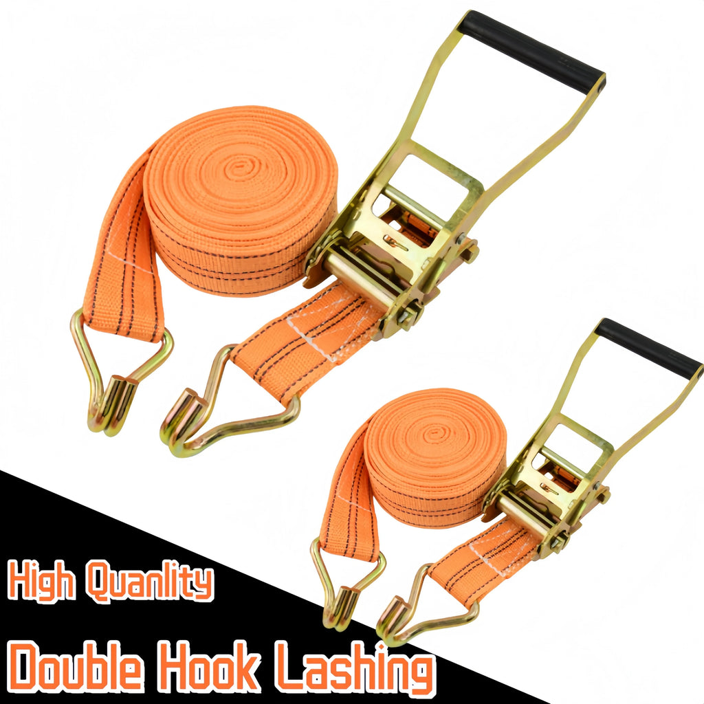 40mm Wide Ratchet Tie Down Straps 3-10M Lashing Belt Double Hook for Cargo and Truck