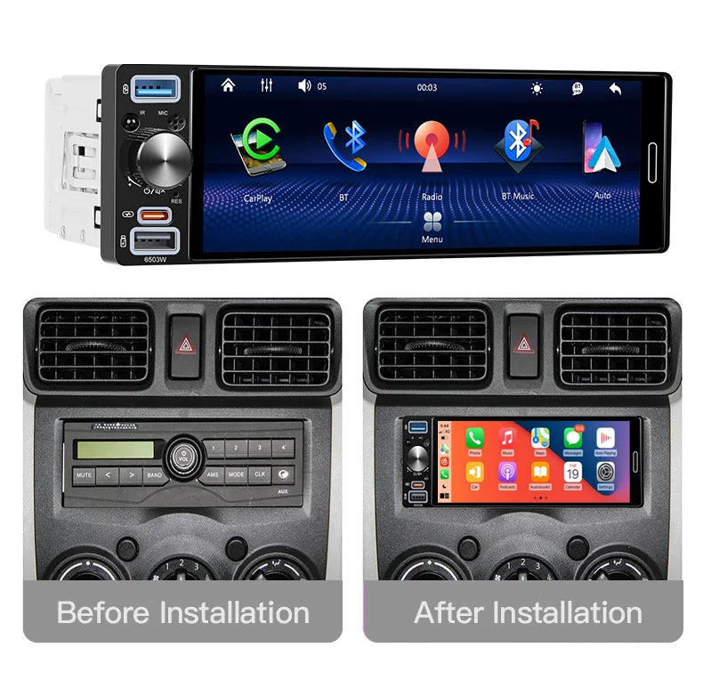 6.5-Inch Bluetooth Car Stereo with CarPlay & Android Auto - image 2