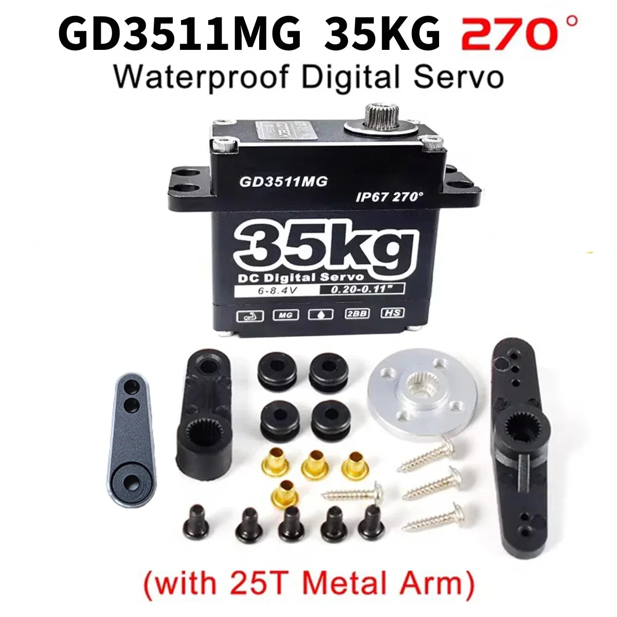 Heavy-Duty Waterproof RC Servo Motor 25kg, 35kg, 45kg - image 12