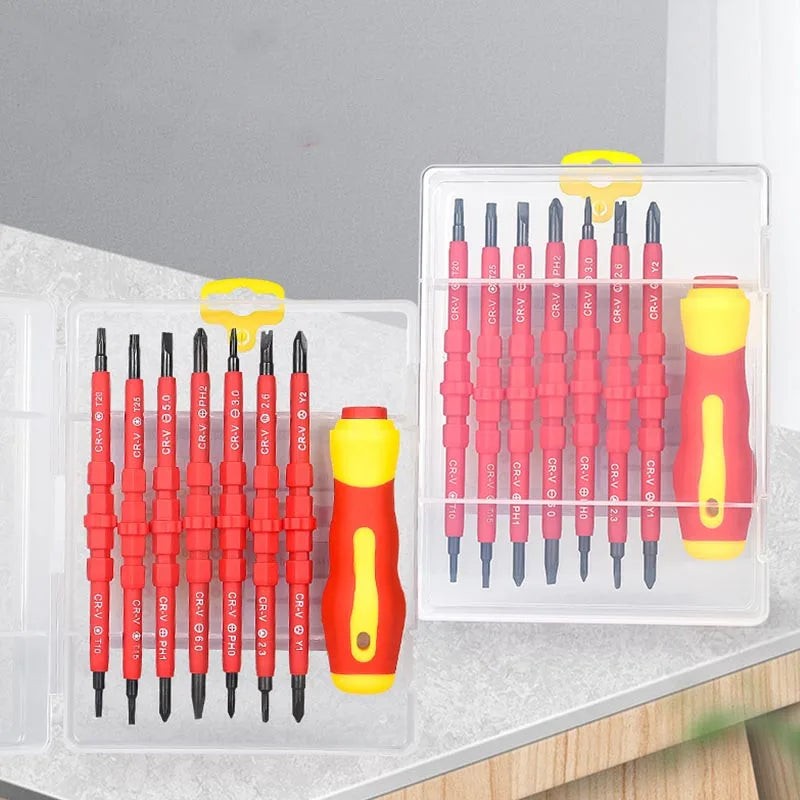 15Pcs 1000V Insulated Screwdriver Set Electrician Kit Magnetic Bits - image 13