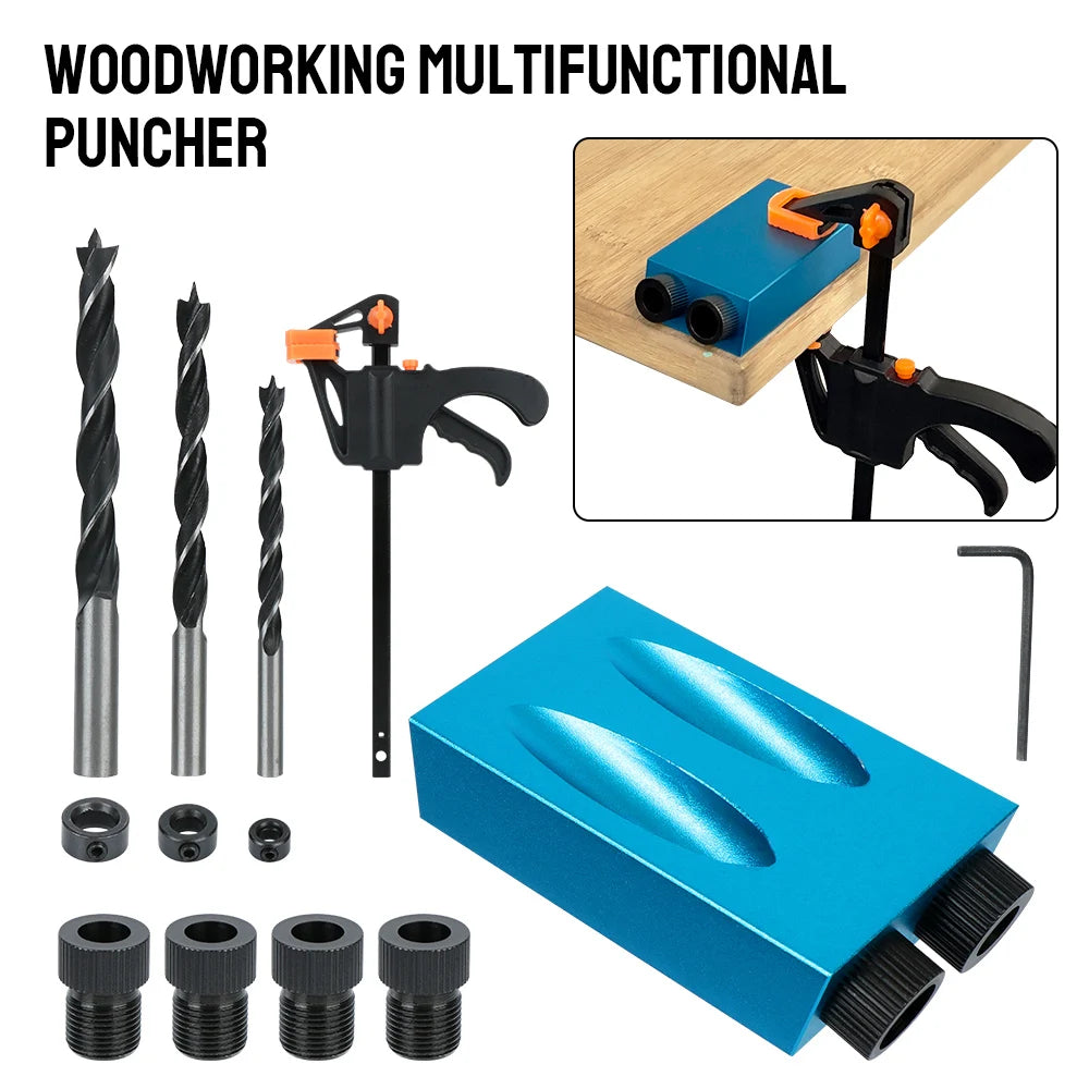15-Degree Pocket Hole Jig Kit with Drill Bit Set, 7/14/15-Piece