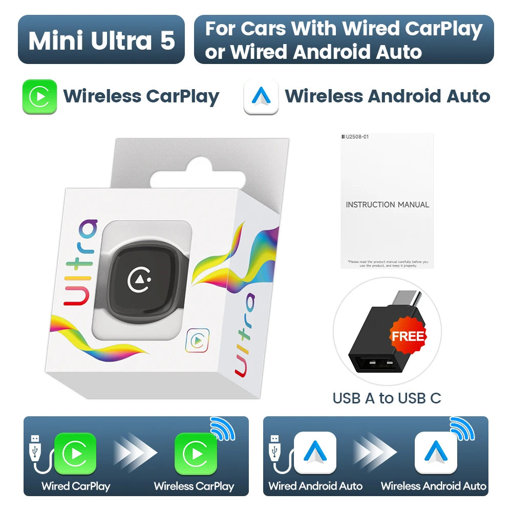 CarlinKit 5.0 Mini Ultra 4 Wireless CarPlay Android Auto Adapter - image 7