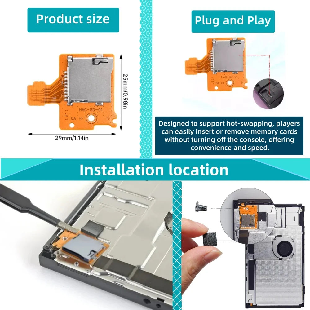 Nintendo Switch SD Card Reader Slot Board Replacement (TF Card Socket) - image 6
