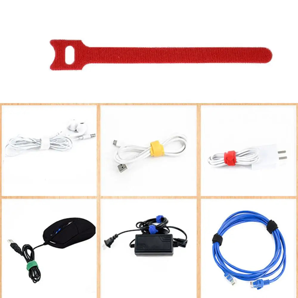 50pcs/100pcs Releasable Reusable Colored Cable Ties Nylon Loop Wrap T-type Zip Ties