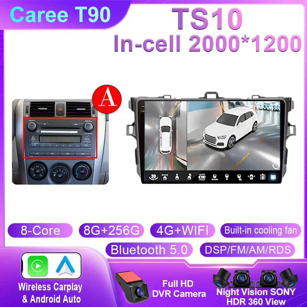 Toyota Corolla 2006-2013 Android 14 9-inch Touchscreen Car Stereo - image 21