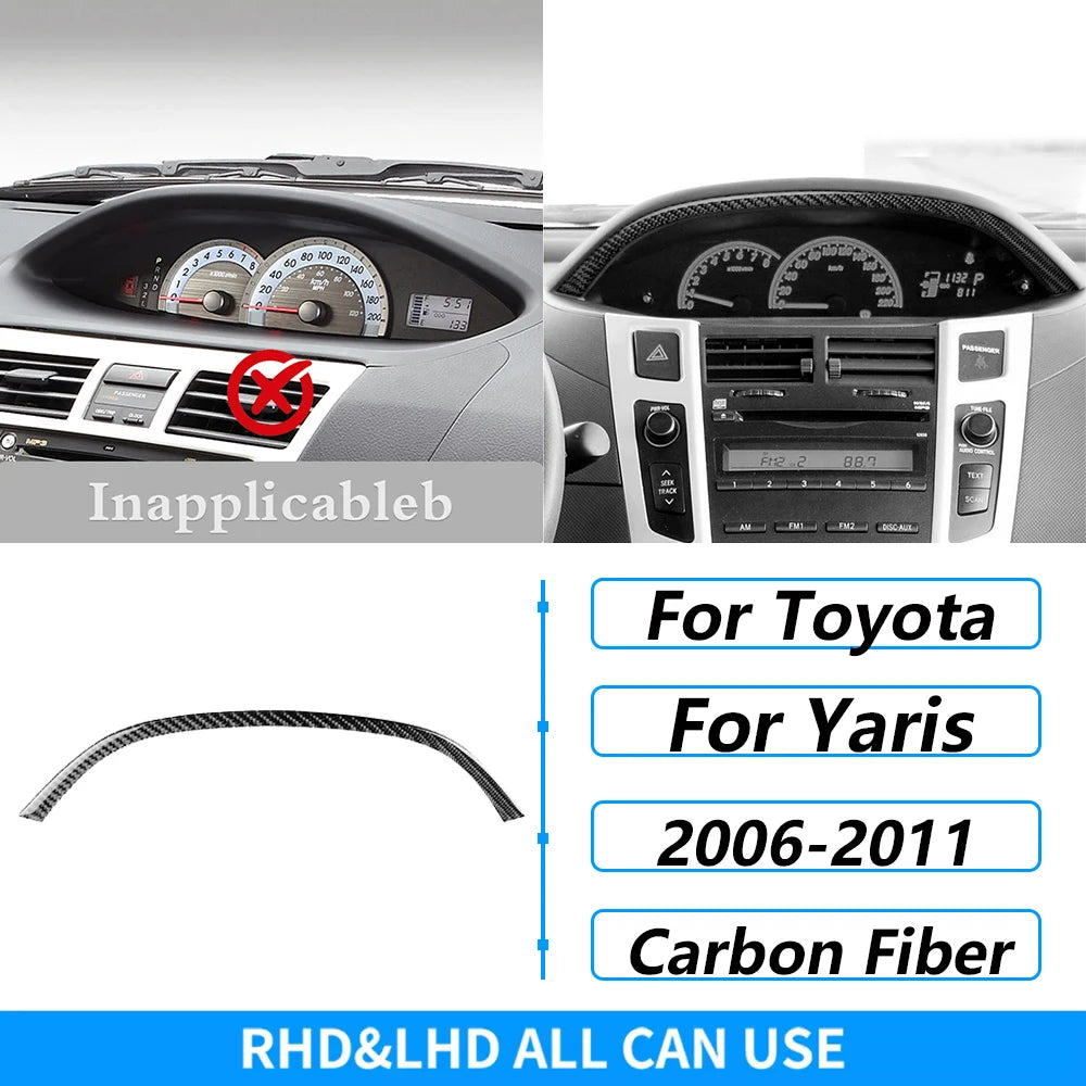 Carbon Fiber Gear Shift Panel Cover Trim for Toyota Yaris 2006-2011 - image 11